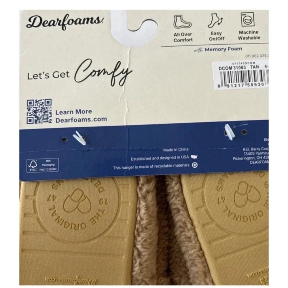 Dearfoams Kid's Emery Critter Closed Back Animal Slipper Size 4 5 Puppy Dog